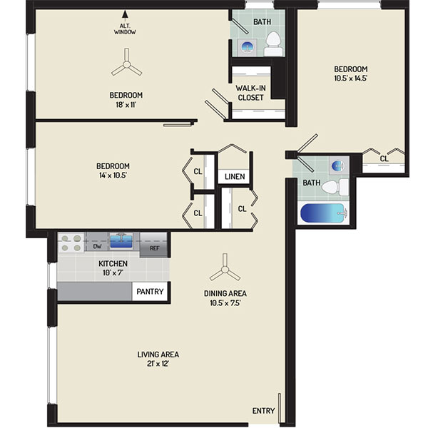 Informative Picture of 3 Bedrooms + 1.5 Baths