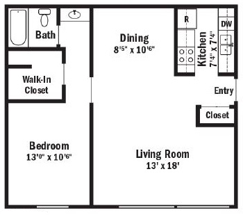 Informative Picture of 1 Bedroom Apartment