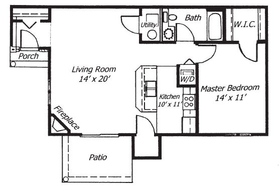 Informative Picture of 1 Bed 1 Bath