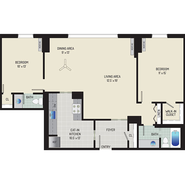 Informative Picture of 2 Bedrooms + 1.5 Baths