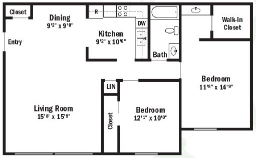 Informative Picture of 2 Bedroom Apartment