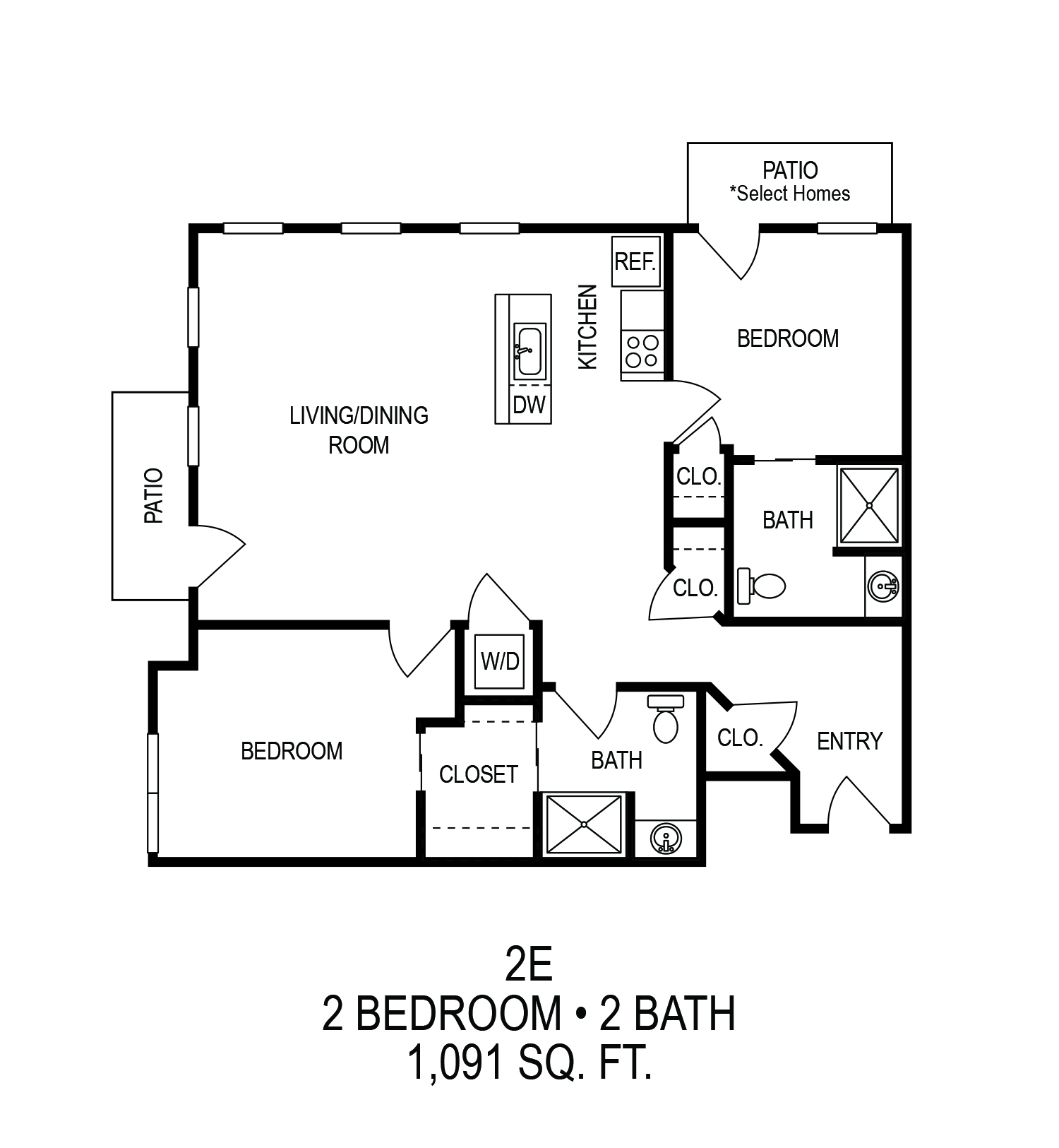 Informative Picture of Two Bedroom with Balcony (E)