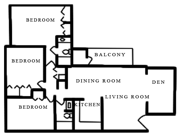 Informative Picture of 3 Bed 2 Bath B