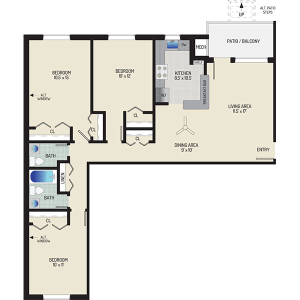 Informative Picture of 3 Bedrooms + 1.5 Baths