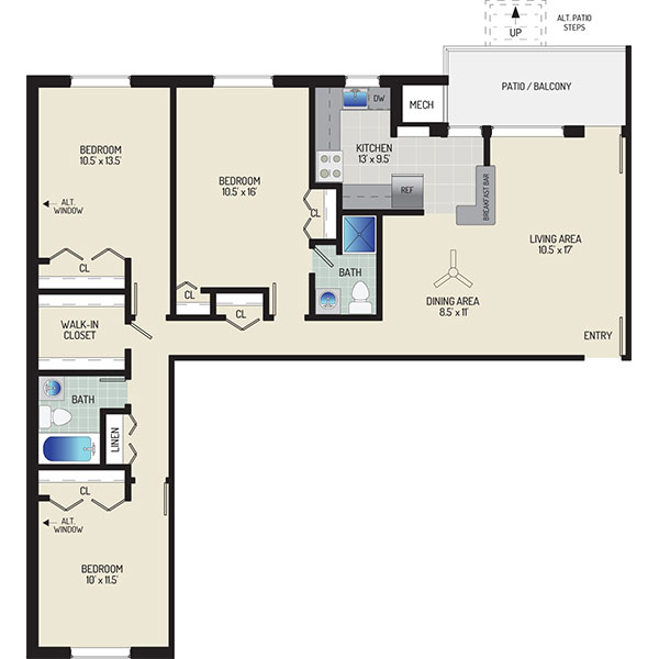 Informative Picture of 3 Bedrooms + 2 Baths