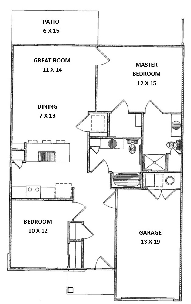 Informative Picture of 2 Bed 2 Bath, Ranch (A Townhouse)