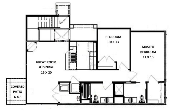 Informative Picture of 2 Bed 2 Bath, Side by Side Lower (C Unit)