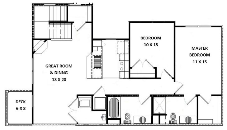 Informative Picture of 2 Bed 2 Bath, Side by Side Upper (F Unit)