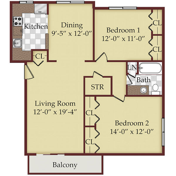 Informative Picture of Large Two Bedroom