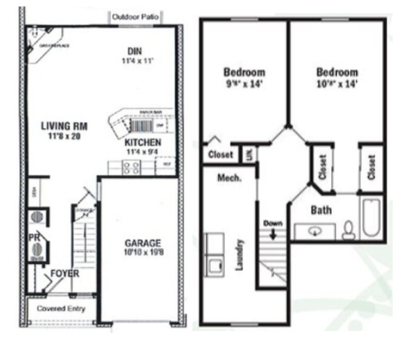 Informative Picture of Two Bedroom  Townhouse