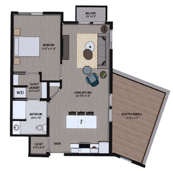 Informative Picture of One Bedroom with Roof Deck (A)